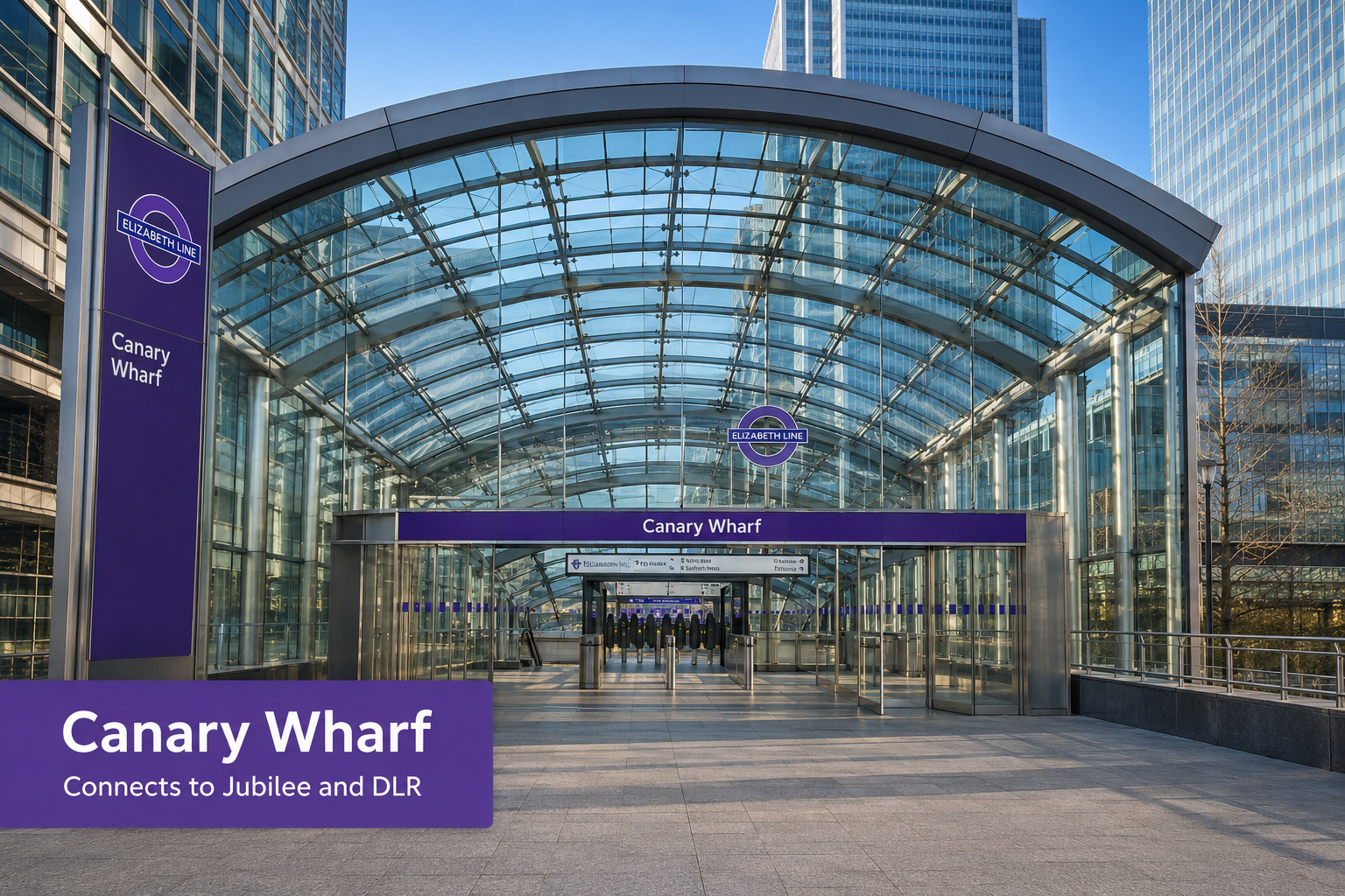 Canary Wharf Elizabeth line station entrance